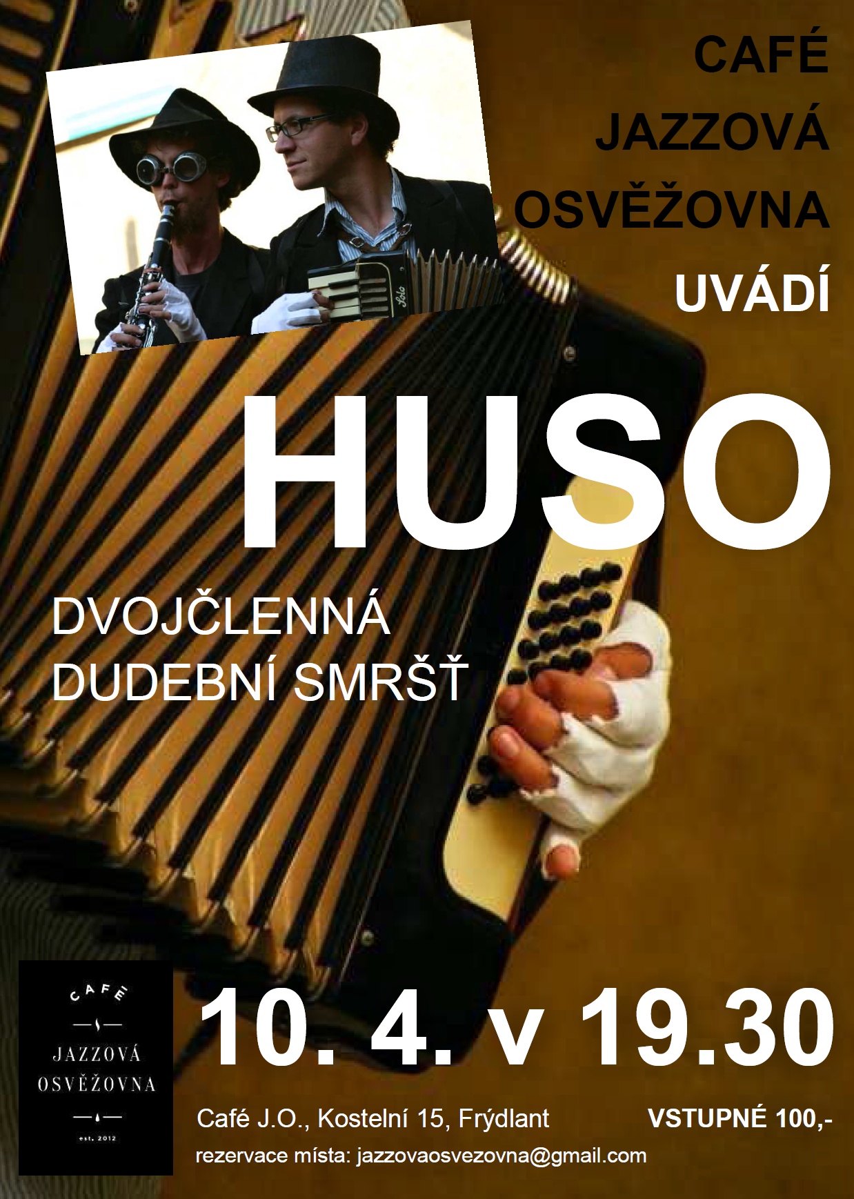 Pozvánka na koncert hudebního dua HUSO