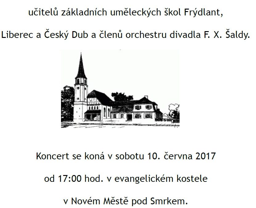 Pozvánka na koncert učitelů do Nového Města pod Smrkem