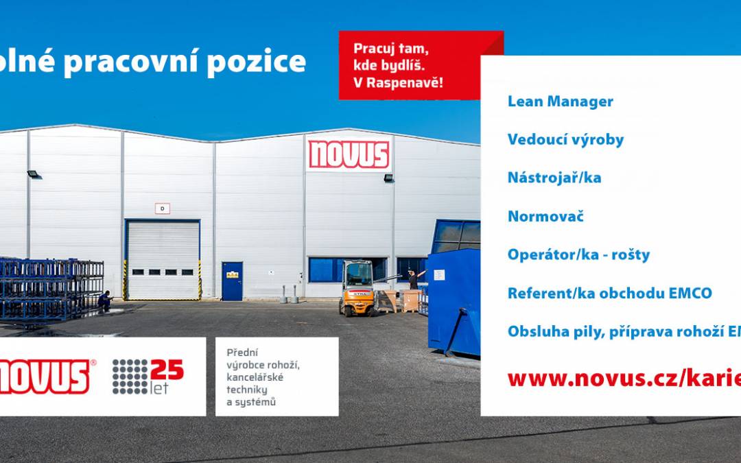 Volné pracovní pozice ve společnosti Novus v Raspenavě