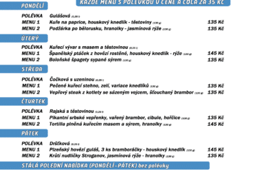 Polední menu na týden 13. až 17. března 2023 restaurace Dělňák v Novém Městě pod Smrkem